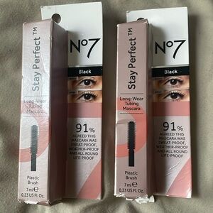 New! 2 No7 Stay Perfect TUBING  mascara black Ex 8/2027